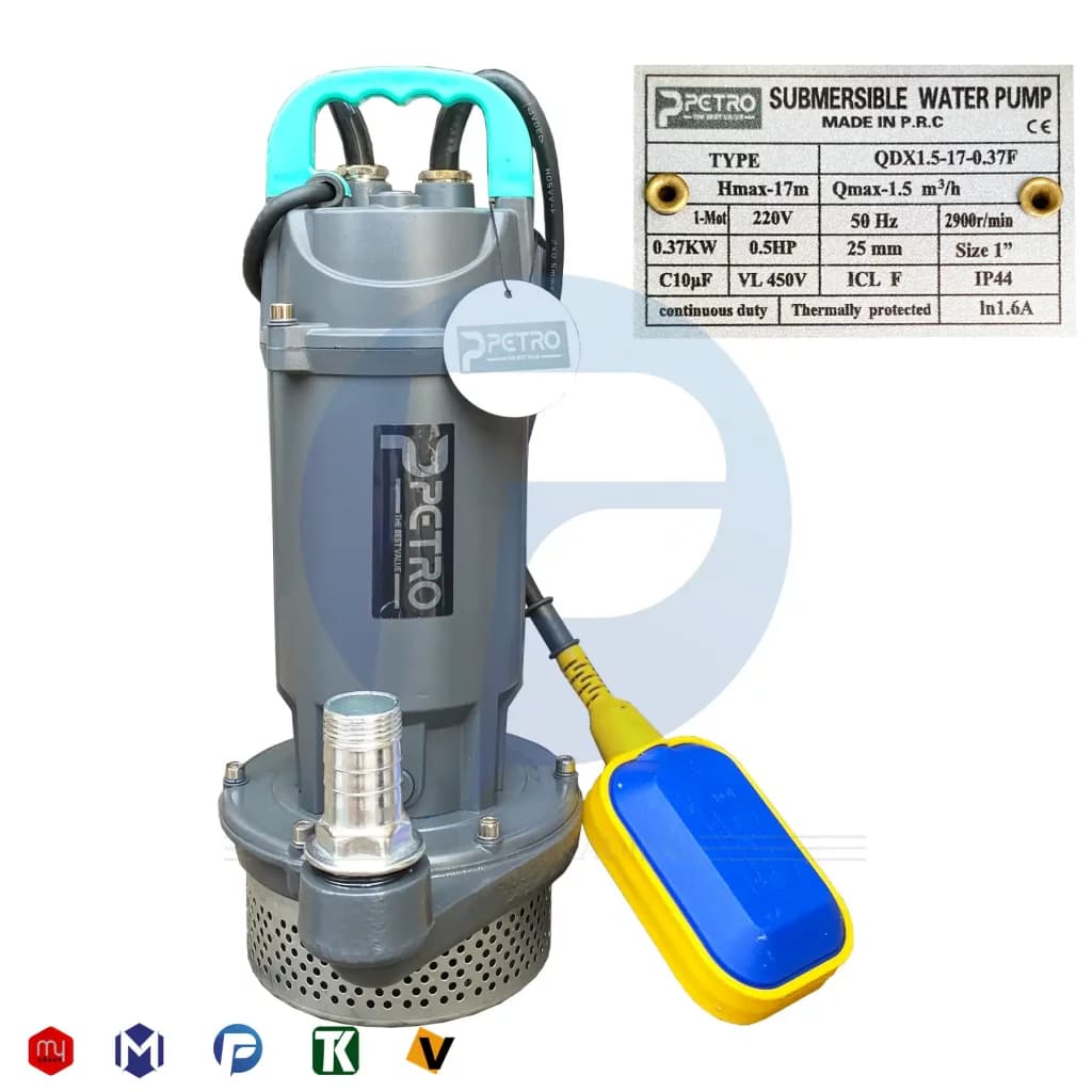 کفکش 17 متری 1 اینچ پترو مدل QDX1.5-17-0.37F