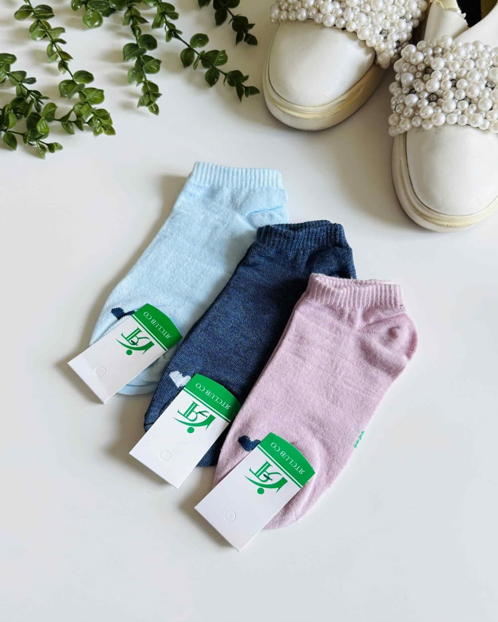 جوراب رنگی لبه قلب _ کد محصول 1064