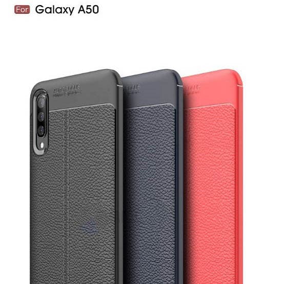 قاب محافظ اتو فوکوس سامسونگ Auto Focus Soft Skin Litchi Case | Galaxy A50