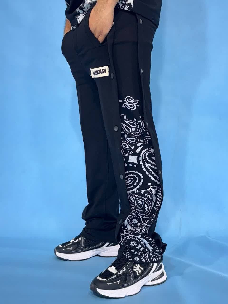 شلوار بگ گلکسی تمام دکمه ترمه