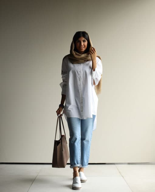 شومیز سفید راه راه ESP