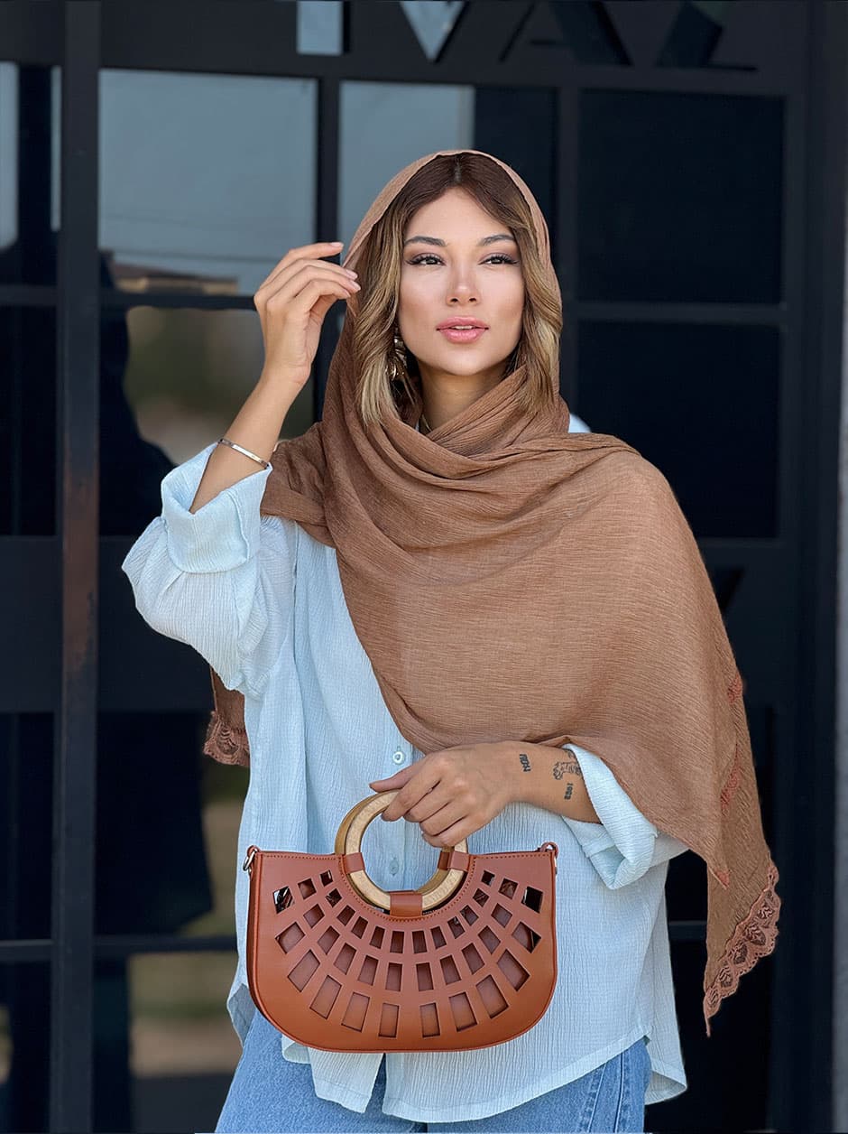 شال دانتل طرح گندم کد 19460