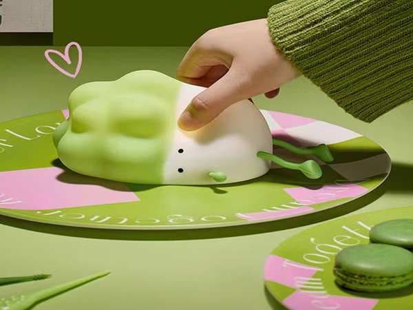 چراغ خواب رومیزی فانتزی قابل شارژ Little Pai Cai Pat Cabbage Silicone Night Light K-1110