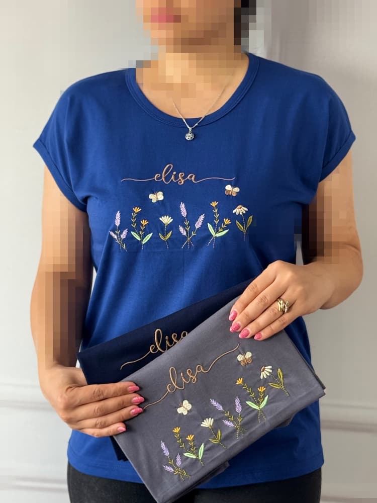 تیشرت گلدوزی الیسا کد 4077