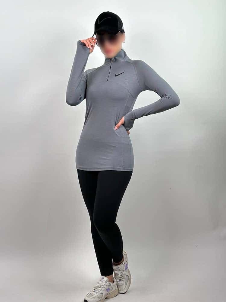 آستین بلند نیم زیپ ویکتوریا – طوسی