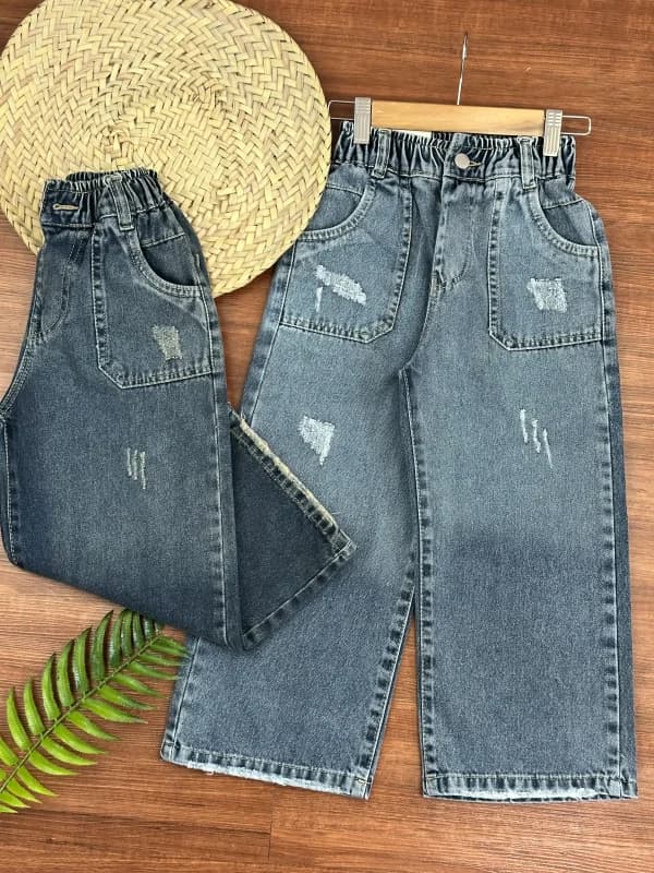 شلوار جین بگ جیب از رو