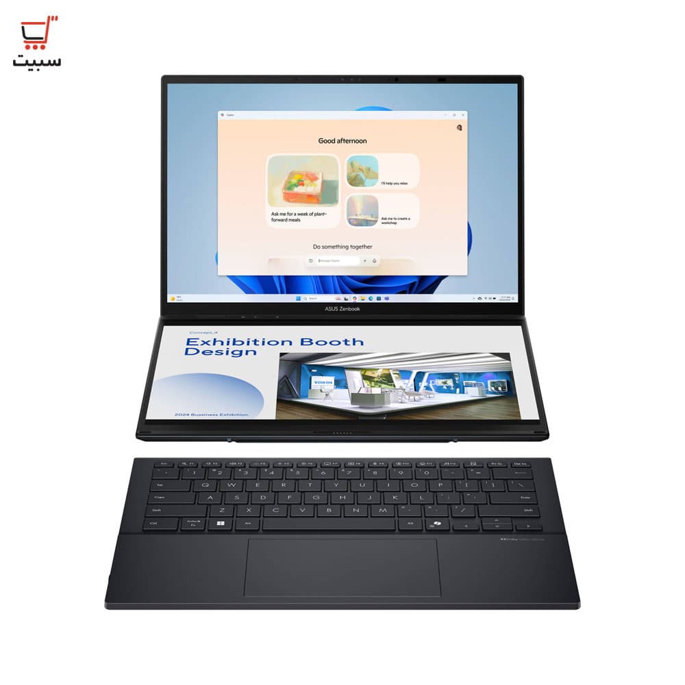 لپ تاپ 14 اینچی لمسی ایسوس مدل Zenbook Duo UX8406CA Ultra 7 255H 32G 4T SSD Intel Arc 3K OLED