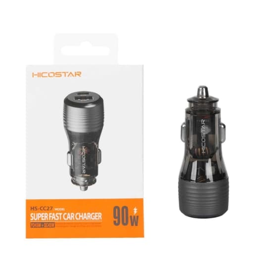 شارژر فندکی 45 وات فست دو پورت هایکواستار HS-CC27