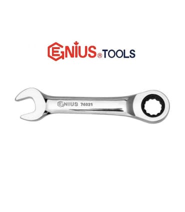 آچار کوتاه سایز 18 یکسر تخت و رینگی جغجغه ای جنیوس GENIUS مدل 760218
