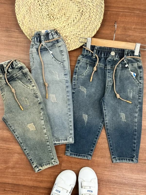 شلوار جین نقلی کمربنددار