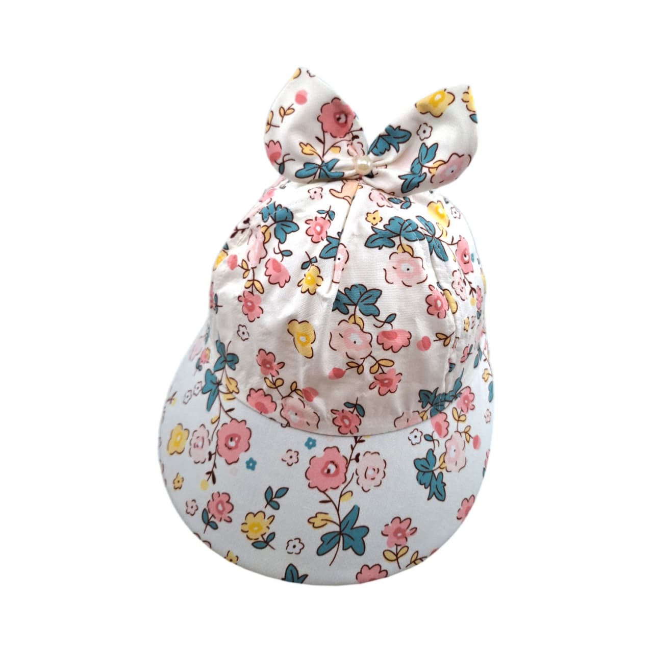 کلاه کپ دخترانه مدل گل آبرنگ کد 1586