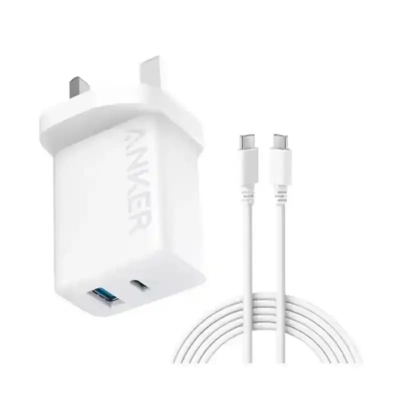 شارژر دیواری دو پورت انکر مدل Anker B2348K21 20W به همراه کابل تایپ سی