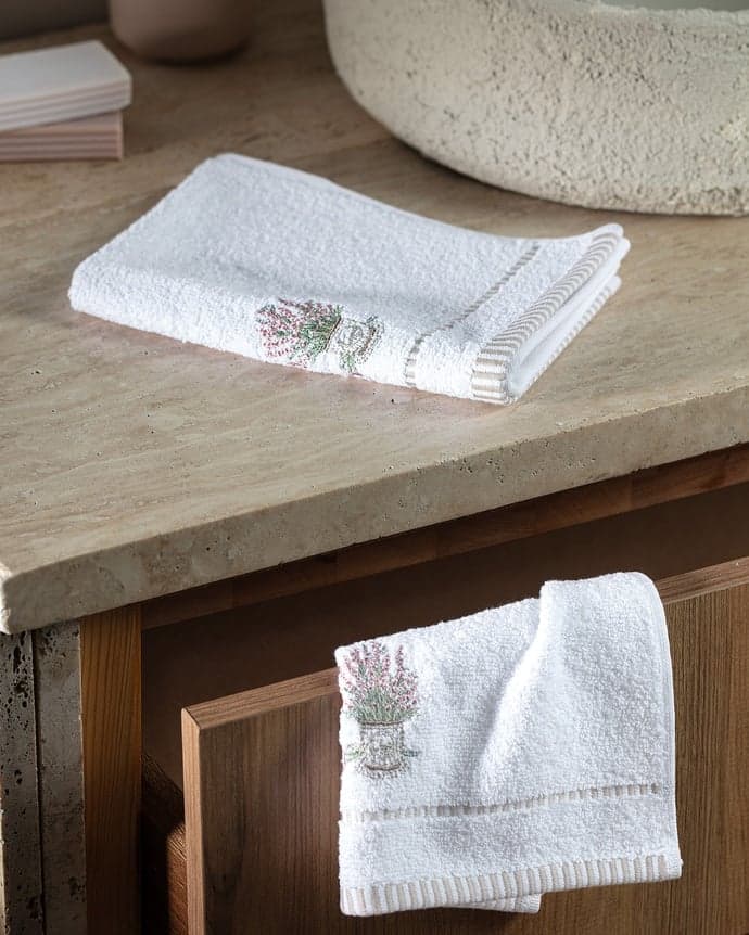 ست ۲ عددی حوله دست مادام کوکو طرح Curtıce سایز ۳۰×۴۰ سانتی متر