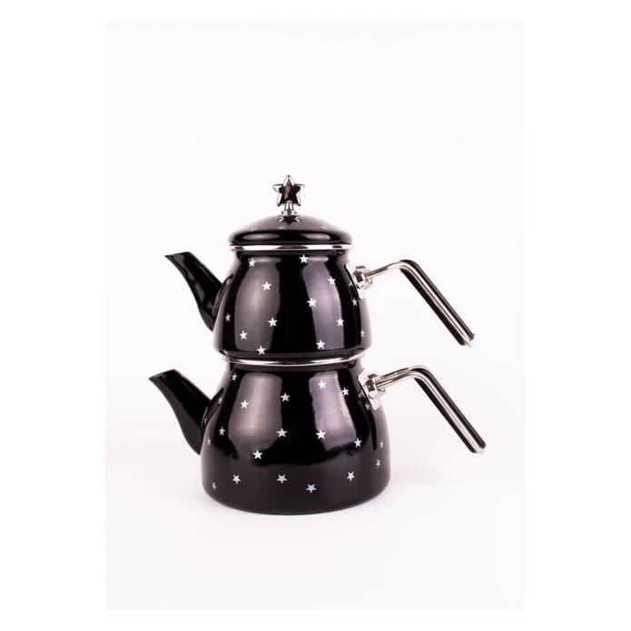 کتری قوری لعابی Emaylab Star ستاره ای مشکی بژ