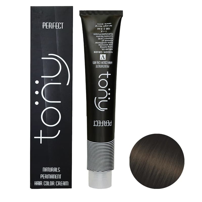 رنگ مو تونی سری طبیعی قوی شماره 5.00 حجم 100 میلی لیتر رنگ قهوه ای روشن قوی