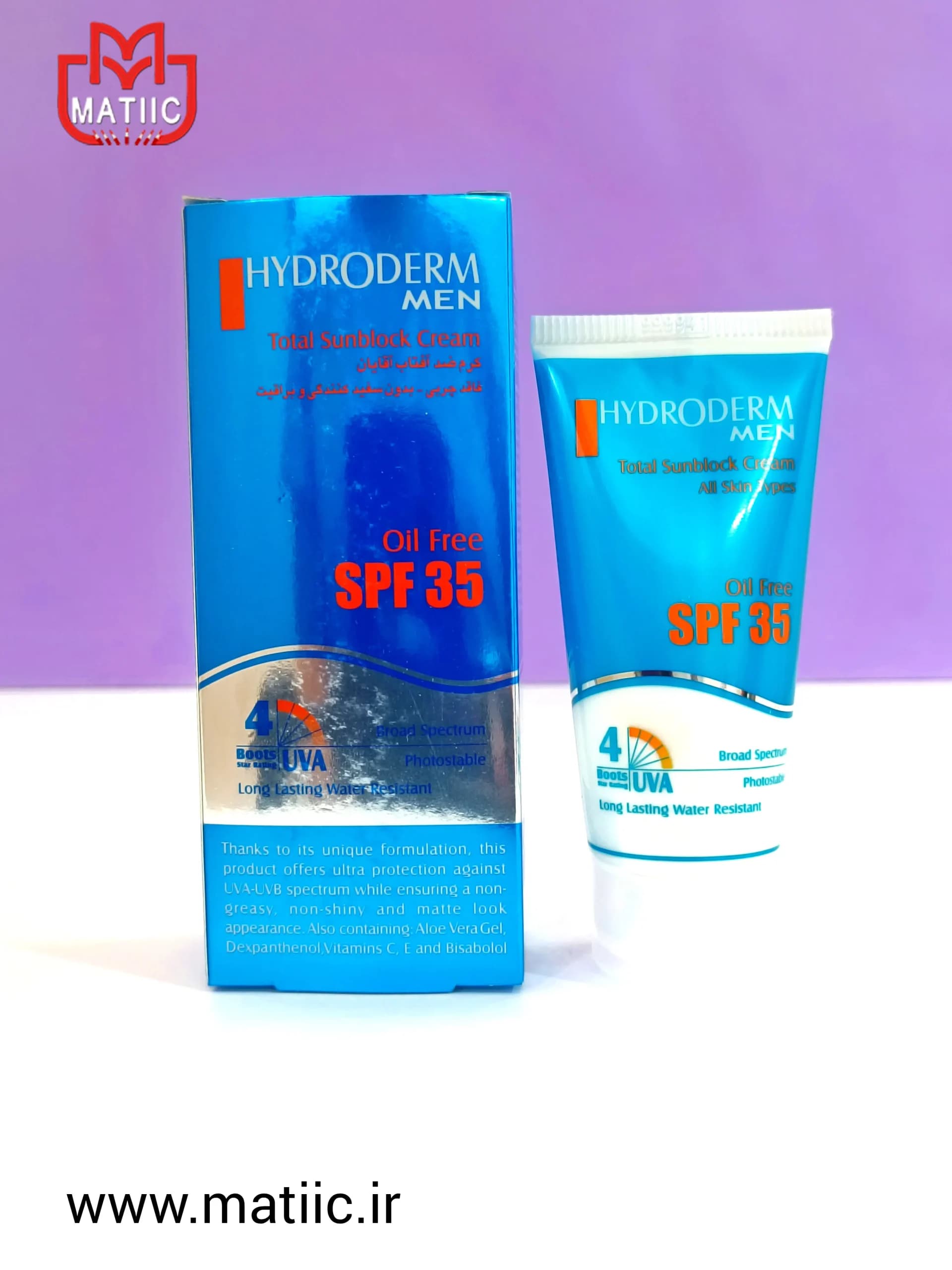 کرم ضد آفتاب آقایان هیدرودرم SPF35 حجم ۵۰ میلی لیتر