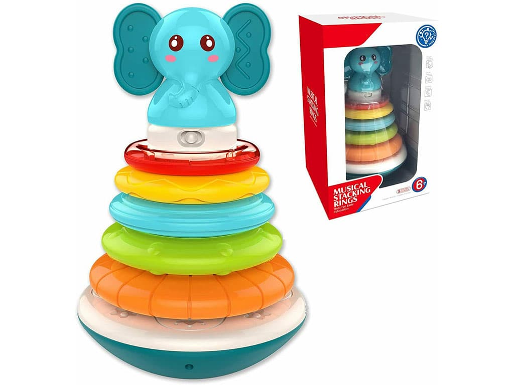 بازی فکری حلقه هوش (برج هوش) تعادلی، موزیکال و جغجغه ای فیل هانگر huanger