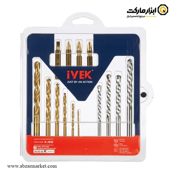 ست مته و سر پیچ گوشتی ایوک 14 عددی مدل K-1010