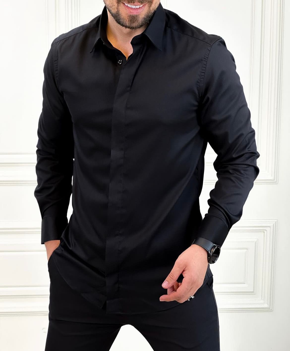 پیراهن آستین بلند مردانه در رنگ بندی خاص و جدید 2025