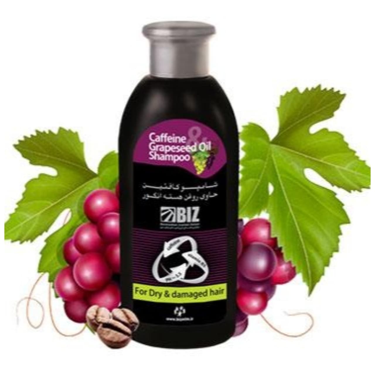 شامپو کافئین و روغن هسته انگور دکتر بیز BIZ حجم 300 میل