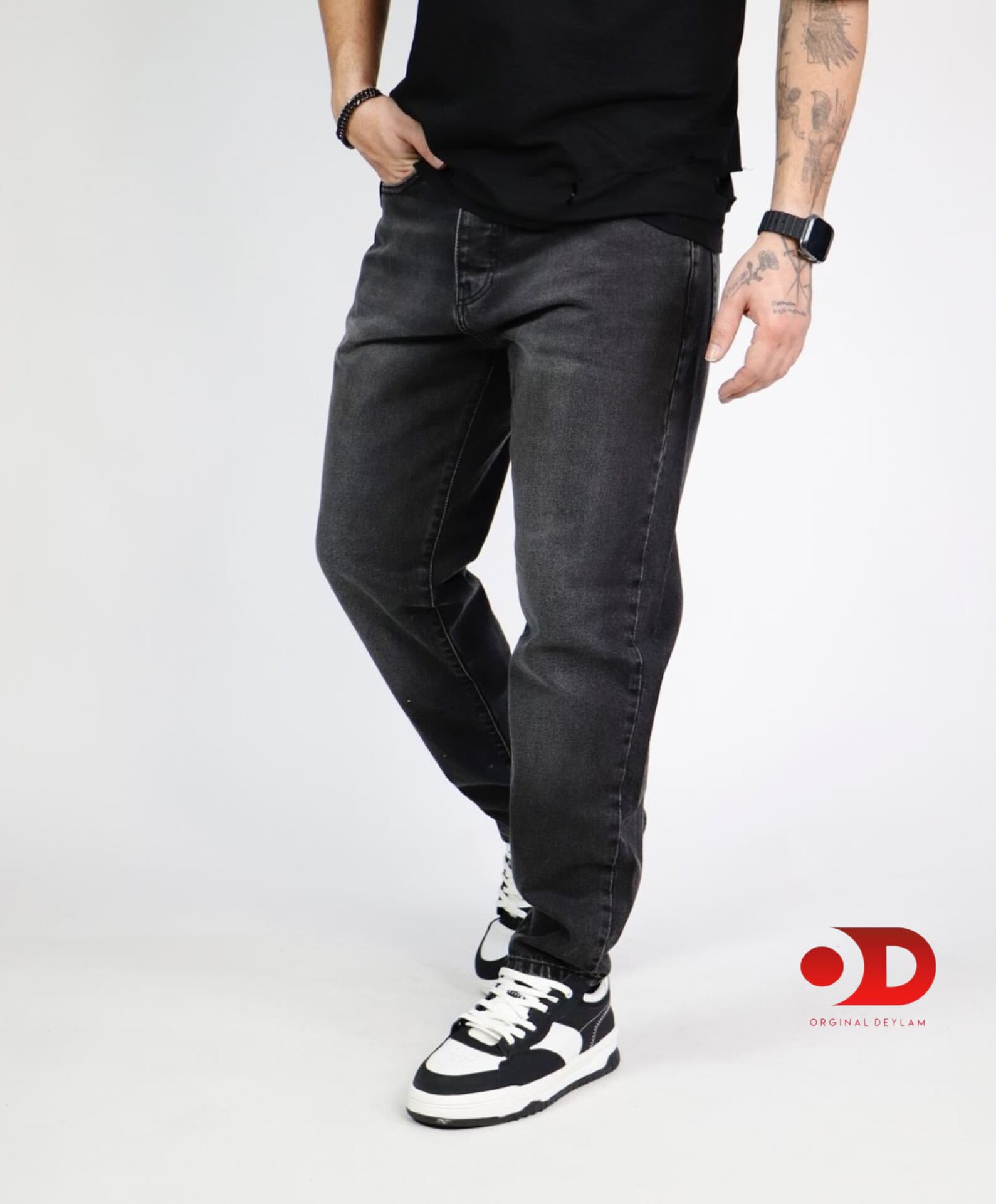 شلوار مام فیت بدون زاپ-دوخت تمام صنعتی کد ۷۵۵۵