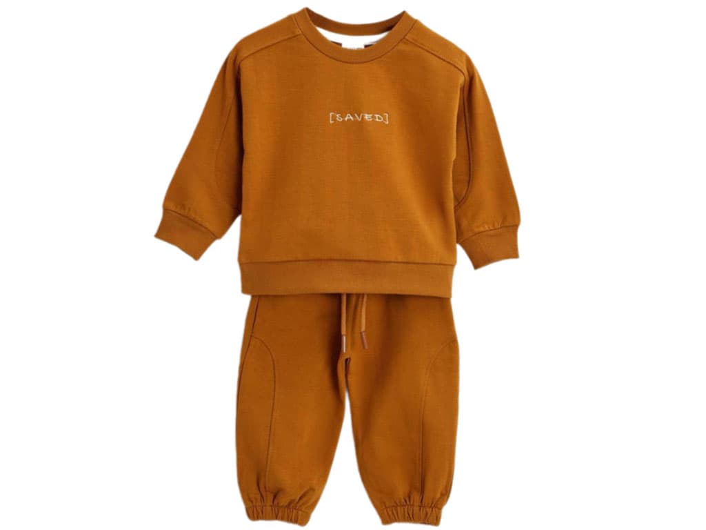 ست بلوز و شلوار دورس رنگ شتری طرح گلدوزی شده SAVED بشیر BASHIR