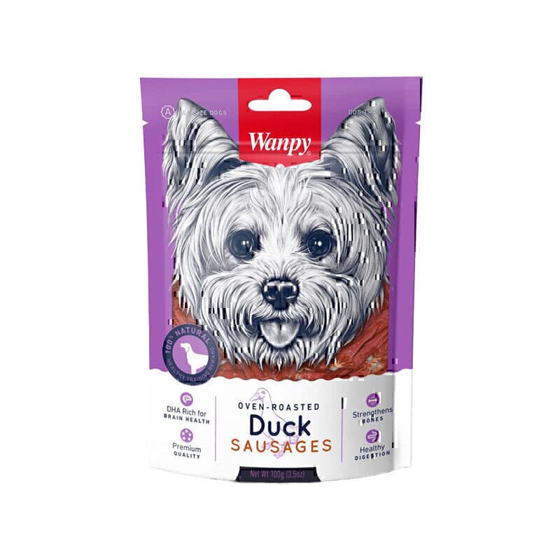 تشویقی سوسیسی سگ ونپی با طعم اردک Wanpy Duck Sausages وزن 100 گرم