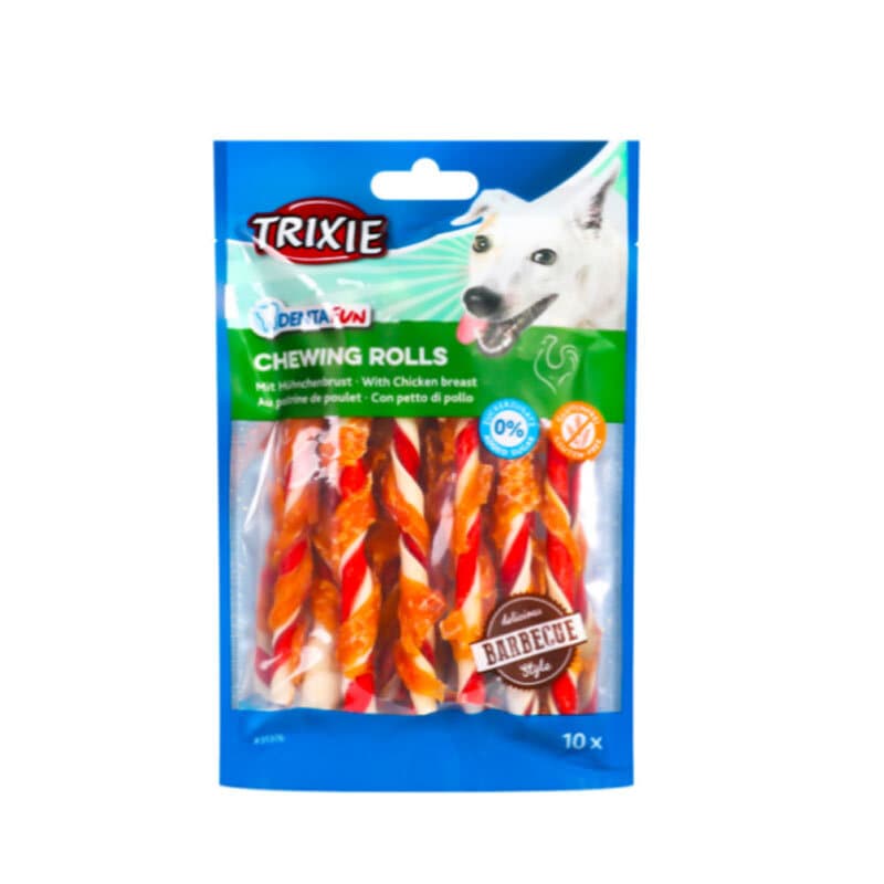 تشویقی سگ تریکسی دنتال رول های جویدنی با طعم مرغ وزن 80 گرم