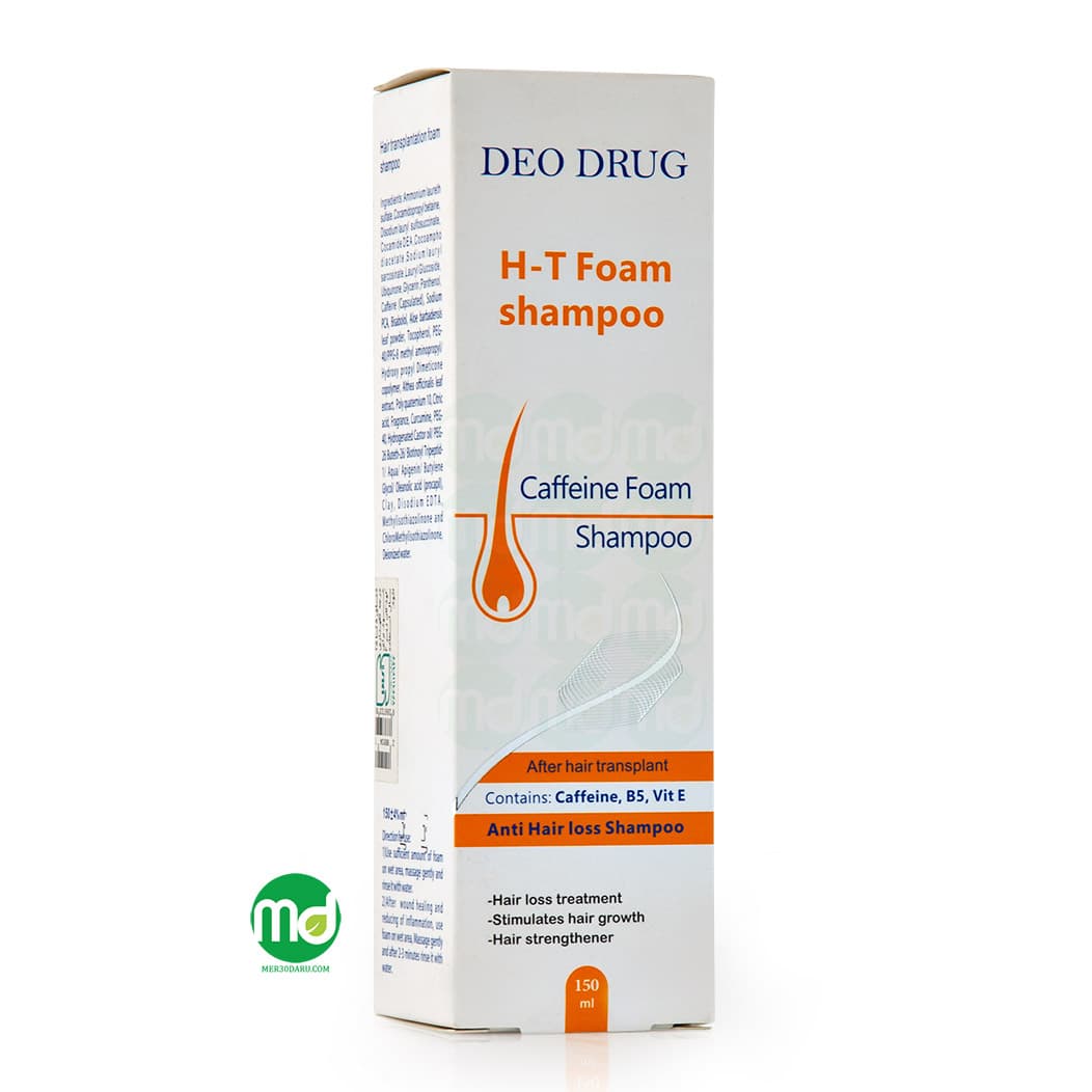 شامپو فوم زمان کاشت مو دئو دراگ حاوی کافئین 150ml