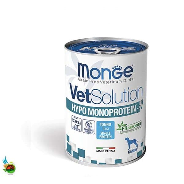 کنسرو درمانی سگ مونژه هایپو مونو پروتئین طعم تن Monge hypo monoprotein with tuna وزن ۴۰۰ گرم