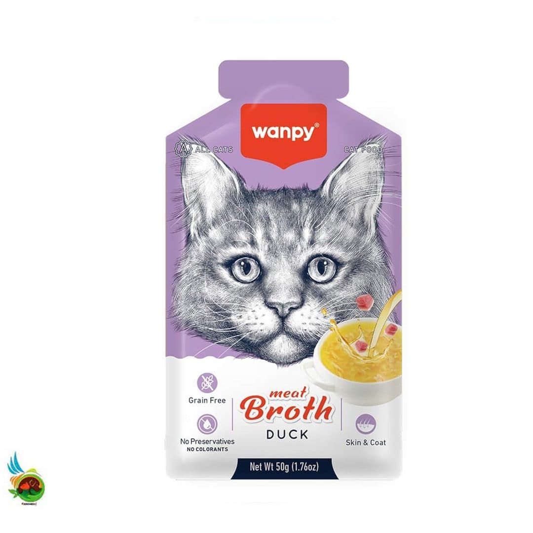 سوپ گربه ونپی طعم اردک wanpy meat broth with duck وزن ۵۰ گرم