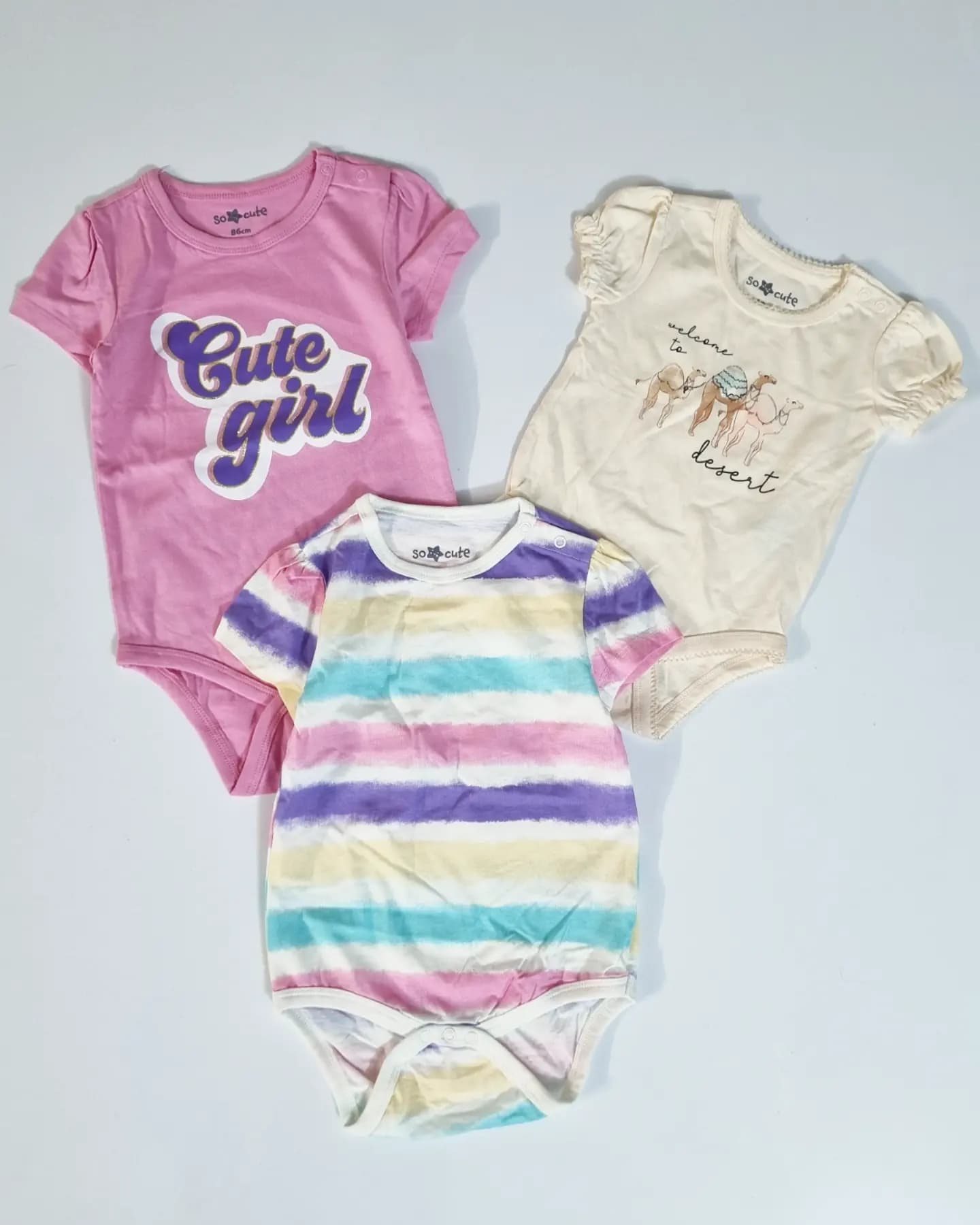 بادی دخترانه ۰تا۲۴ماه نخ پنبه نوزادی برند خارجی so cute