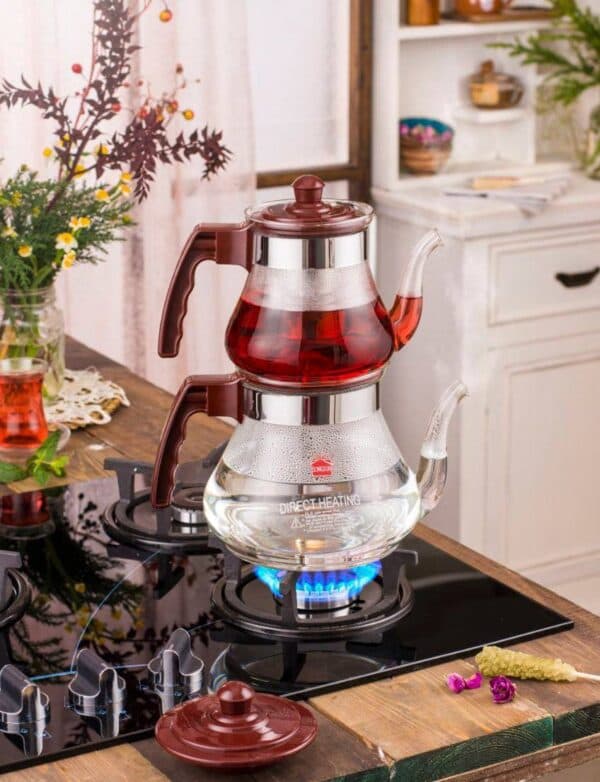 کتری قوری پیرکس شعله مستقیم سانگ سان SONGSAN (کتری2لیتر،قوری1 لیتر)