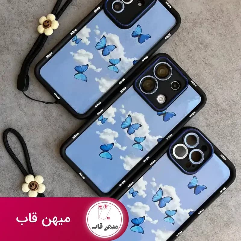 قاب آیفون سولید یووی پروانه در آسمان ابری - کد (۱۱۸۰۶۱)