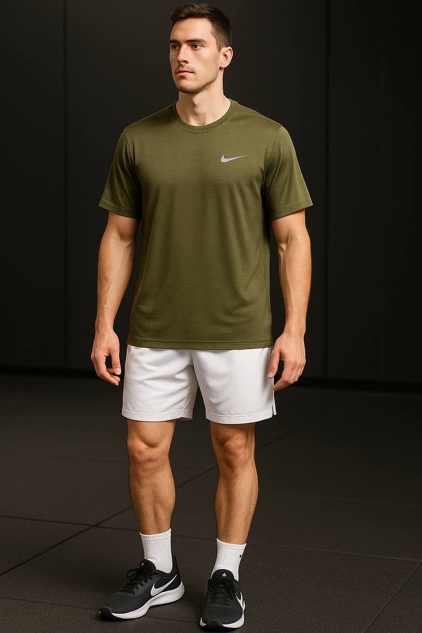 تیشرت نایکی امرسون قواره دار – زیتونی