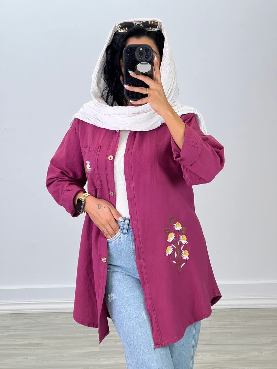 شومیز مانتویی گلدوزی مدل 4862