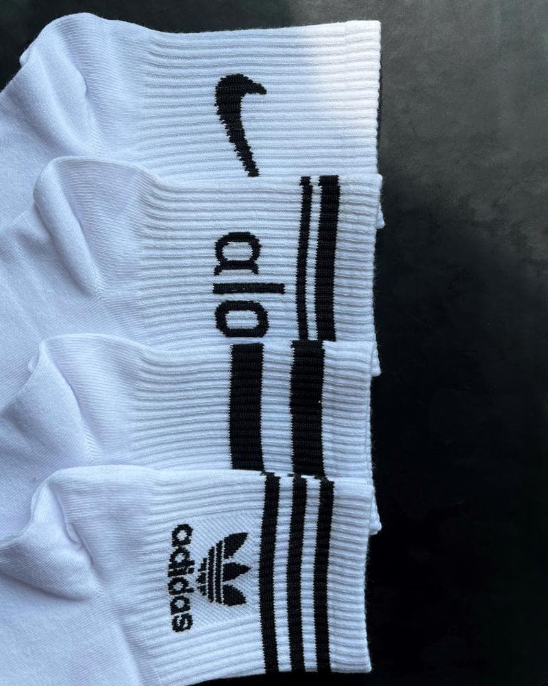 جوراب نیم ساق سفید میکس کد 24932