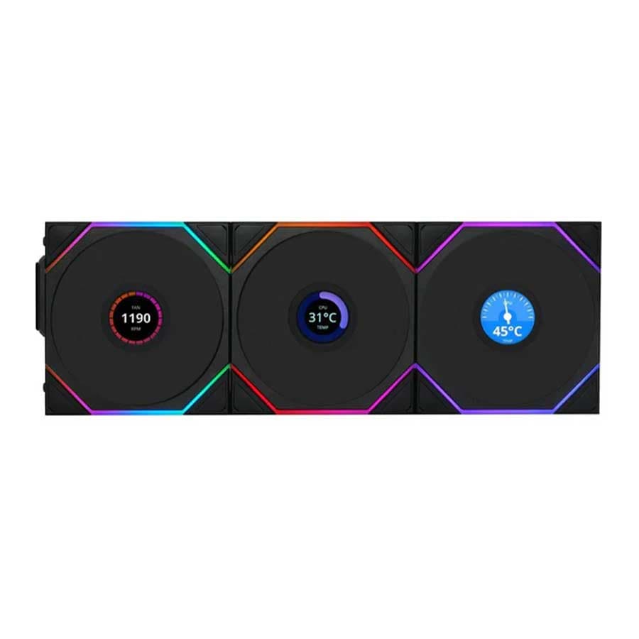 فن کیس لیان لی Lian Li UNI FAN TL-LCD Wireless 120 Black بسته 3 عددی