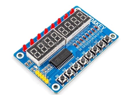 ماژول سون سگمنت 8 رقمی دارای درایور TM1638 و 8 کلید کنترلی