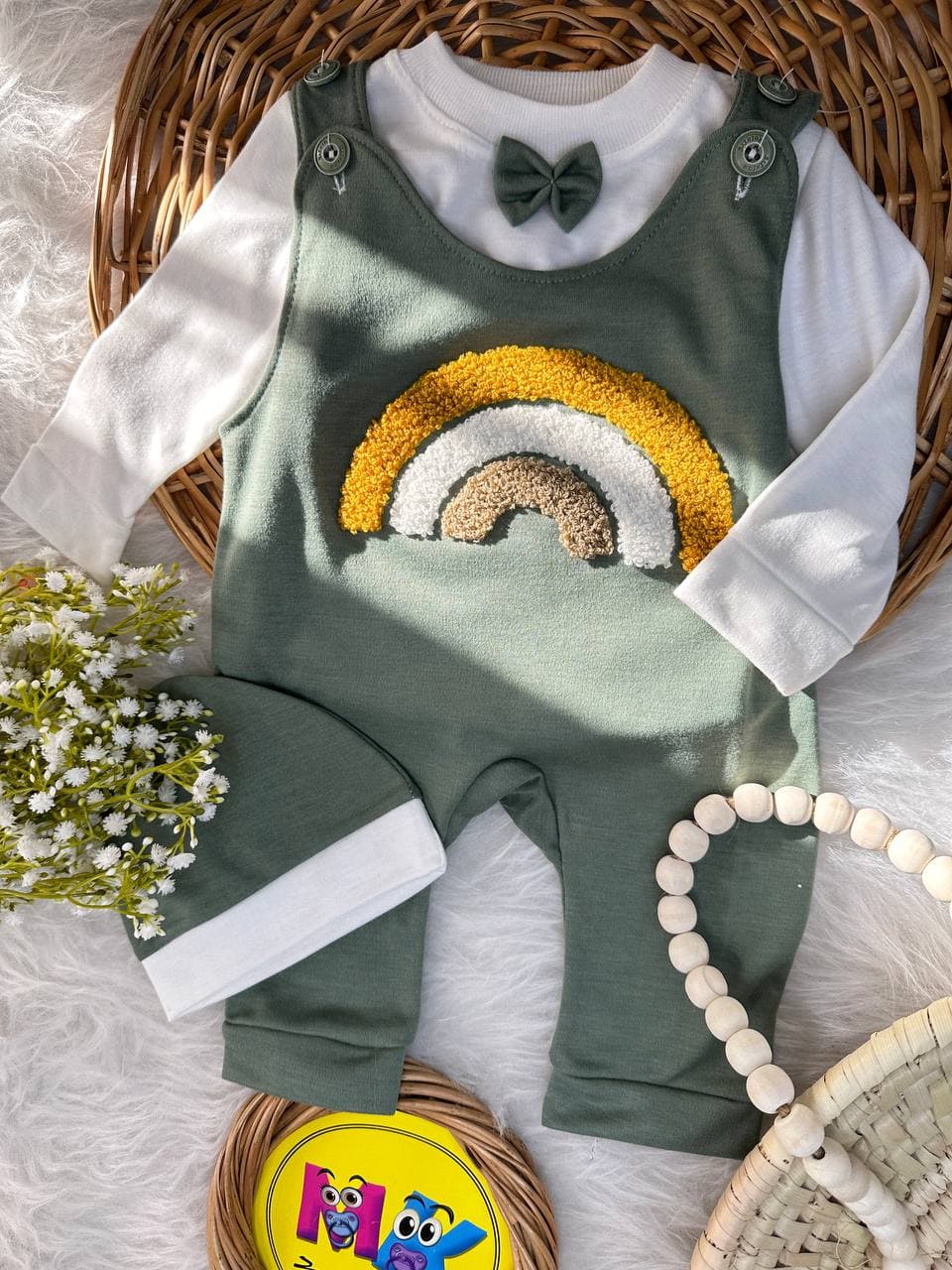 پیشبندی شنل رنگین کمان نوزادی و کودک کد 112047