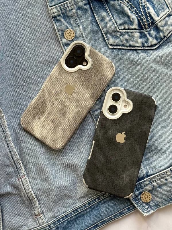 گارد گوشی آیفون قاب جیر مخملی