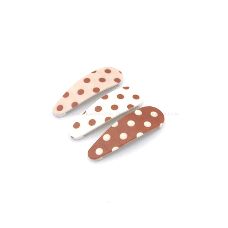 گیره مو تق تقی طرح خال خالی بسته 3 عددی