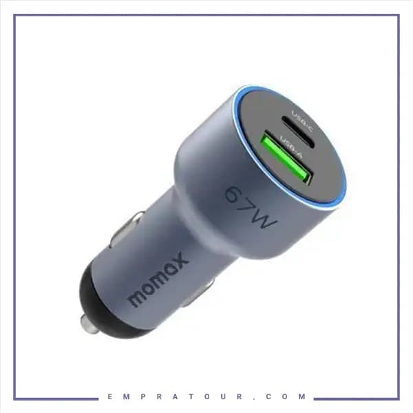 شارژر فندکی دو پورت 67 وات مومکس Momax MoVe Car Charger UC16E