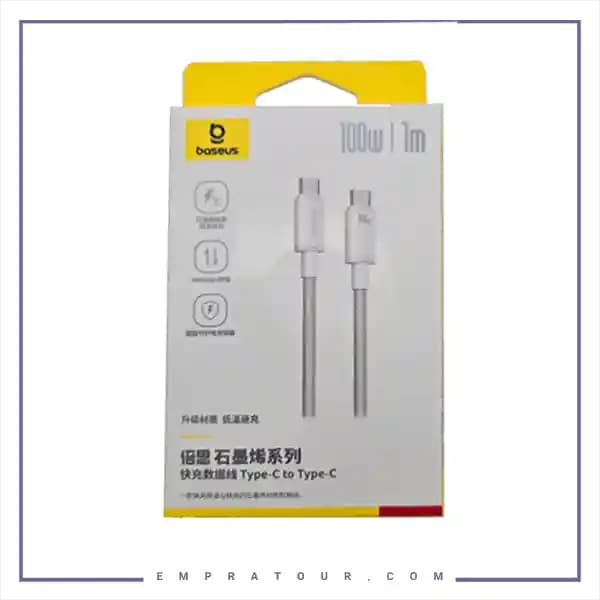 کابل دو سر تایپ سی 1 متر 100 وات بیسوس Baseus Graphene series Fast Charging Cable CB000109