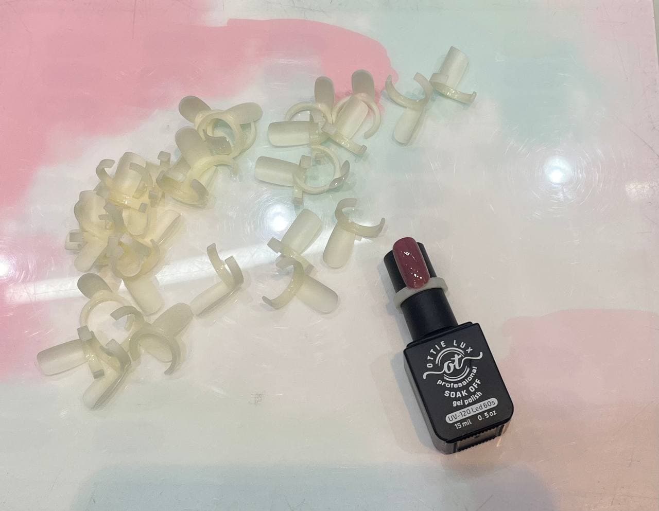 پالت انگشتری کراواتی ناخن شیری یا شیشه ای بسته 50 عددی