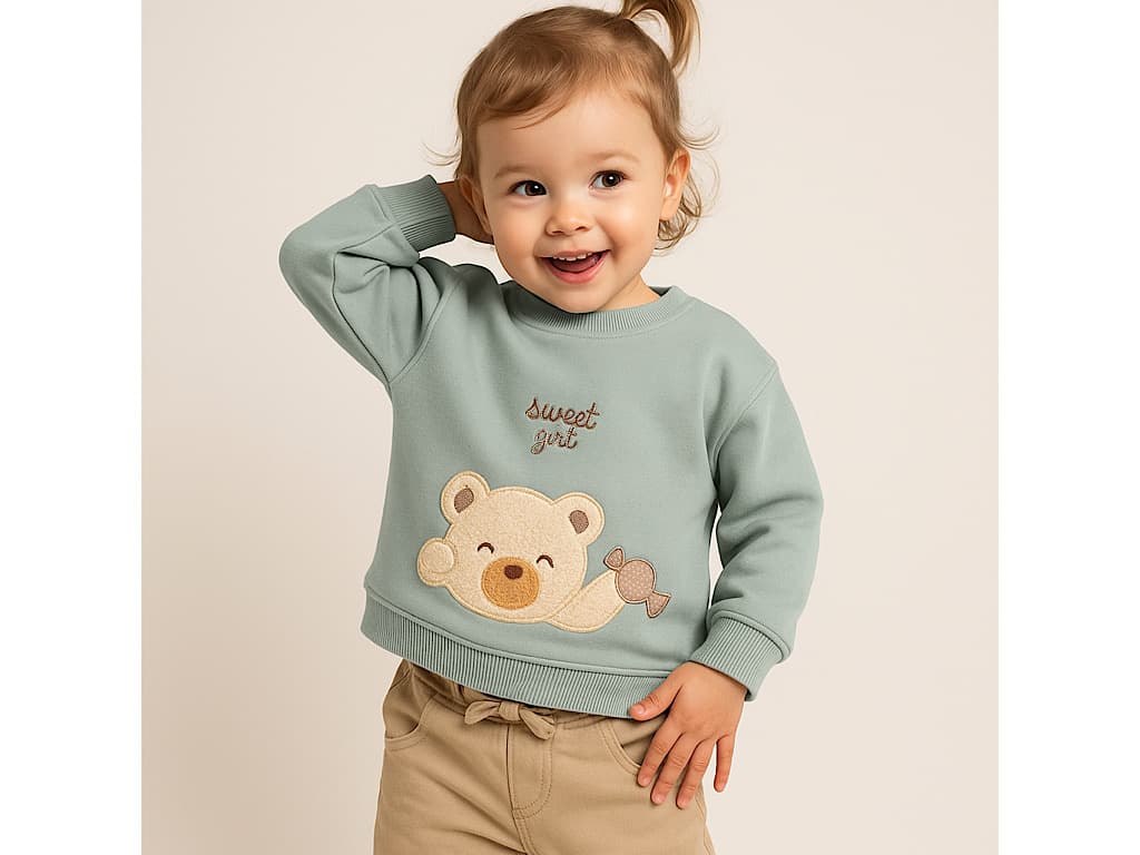 ست بلوز تو کرک با شلوار کتان کمر کش نوزادی طرح Sharina پاپو papo