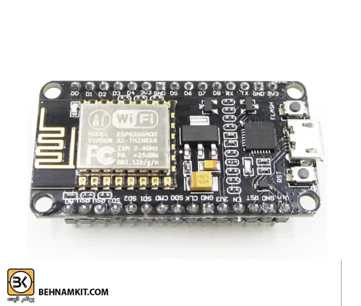 برد توسعه NodeMcu دارای هسته وای فای ESP8266 و مبدل CP2102