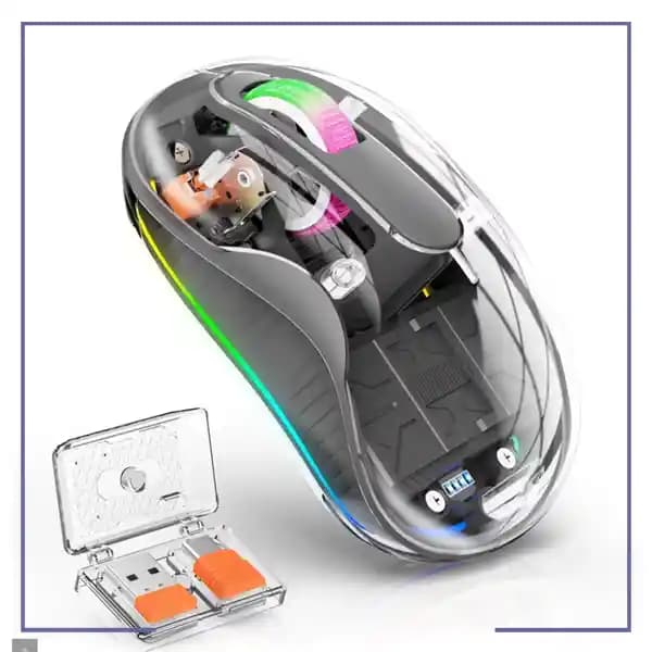 موس بی‌سیم سایلنت سه حالته طرح شفاف کوتسی OF-005