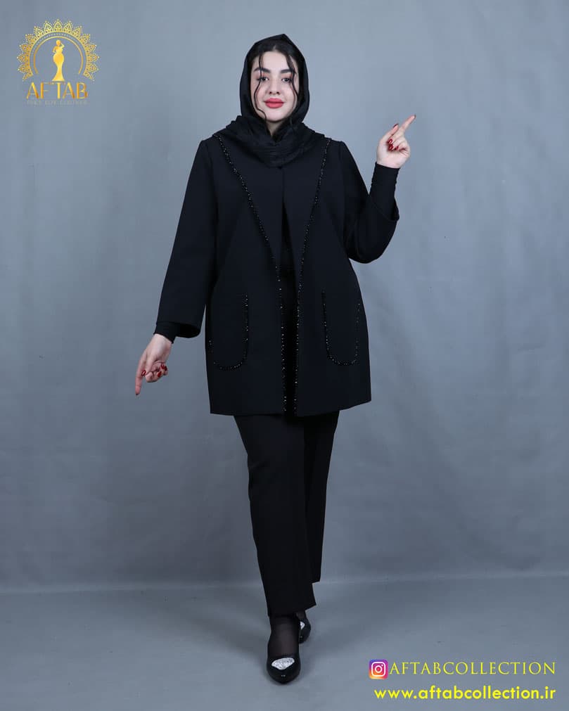 مانتو مازراتی کریستال دوزی سایزبزرگ 5392