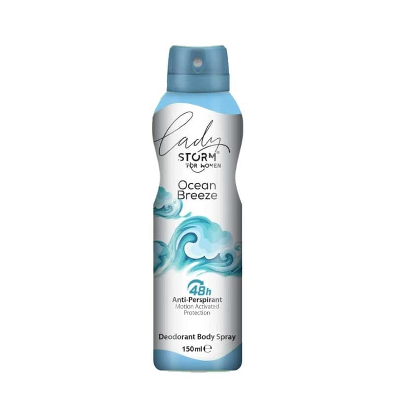 اسپری بدن ضد تعریق زنانه استورم مدل Ocean Breeze حجم 150 میل